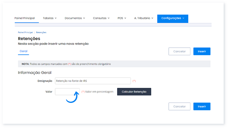 Impostos e Retenções