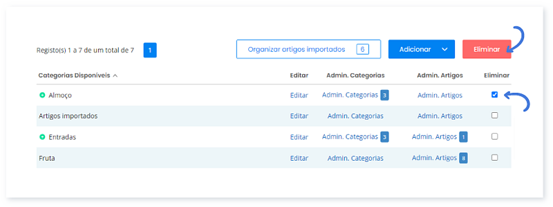 Eliminar categoria