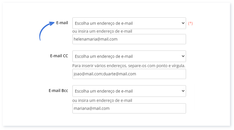 E-mail e E-mail CC