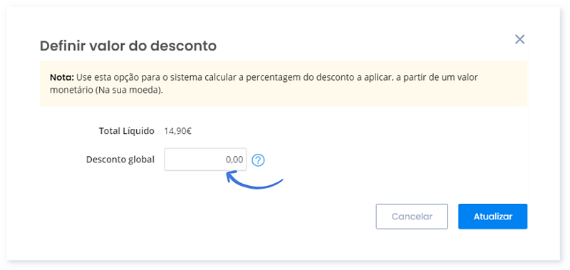 Calcular o desconto global em percentagem