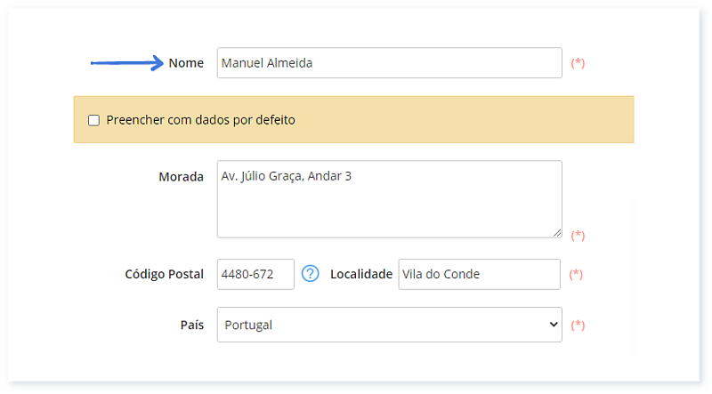 Introduza um Nome