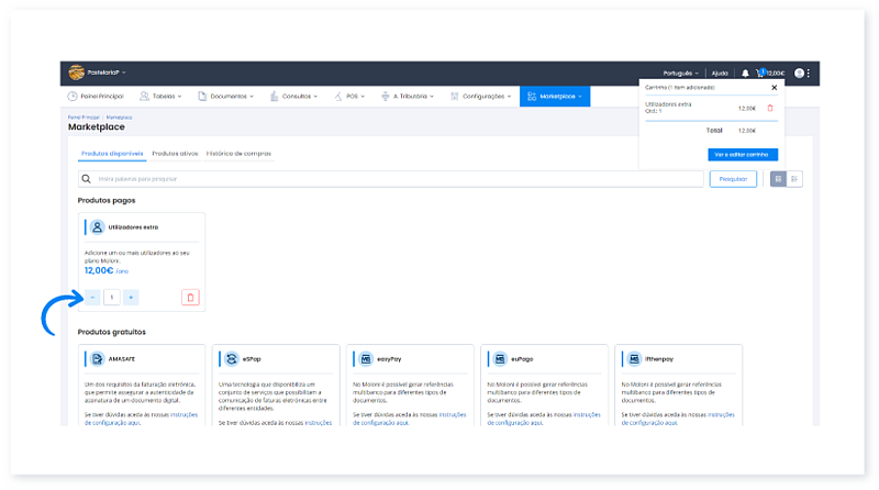 Como renovar a subscrição de utilizadores extra no Moloni 3