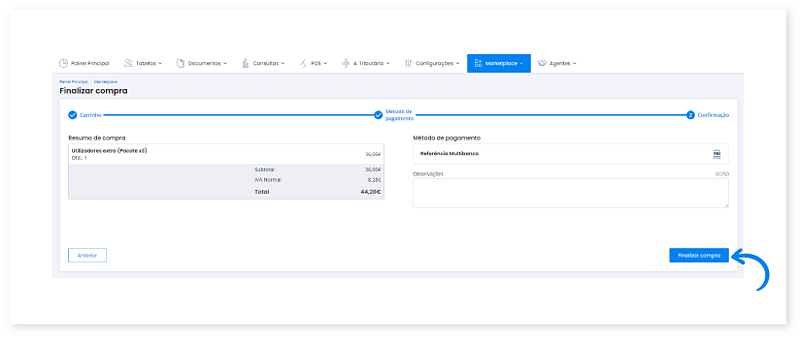 Como renovar a subscrição de utilizadores extra no Moloni 7