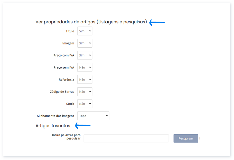 configurações