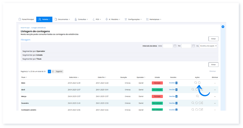 Como fazer uma contagem na app Moloni Stocks 15