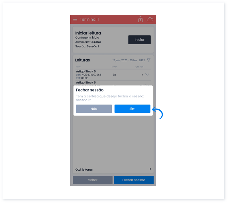 Como fazer uma contagem na app Moloni Stocks 12
