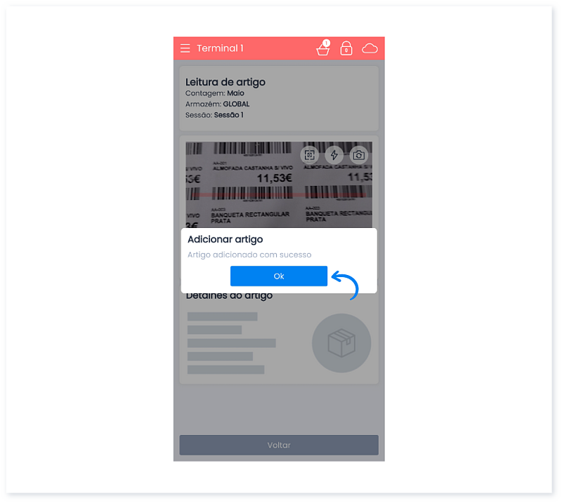 Como fazer uma contagem na app Moloni Stocks 9