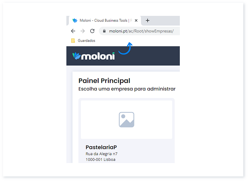 Criar um atalho no browser para a sua conta Moloni 1