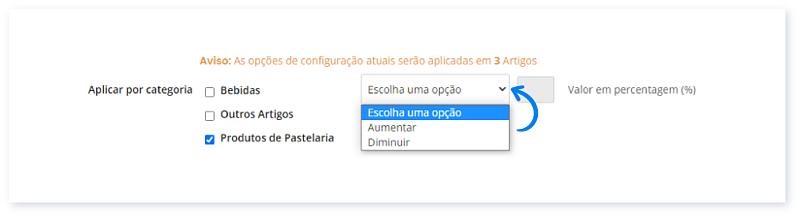 Como aplicar uma tabela de preços a cada categoria 5