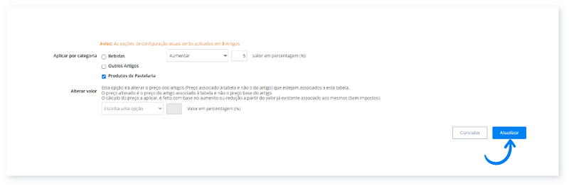Como aplicar uma tabela de preços a cada categoria 7