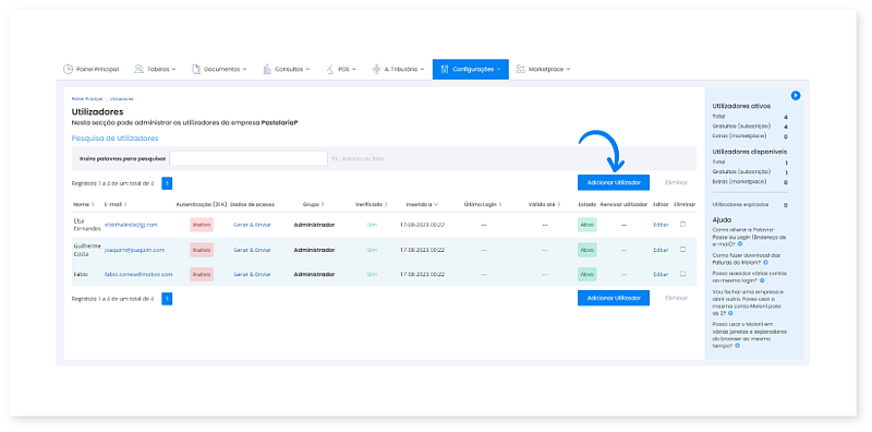 Como adicionar um utilizador 2