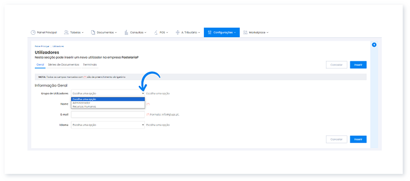 Como adicionar um utilizador 3