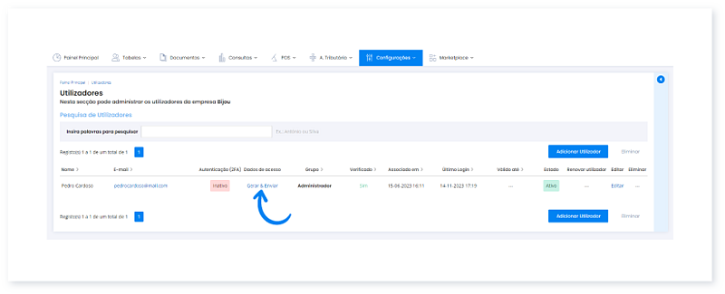Como adicionar um utilizador 5
