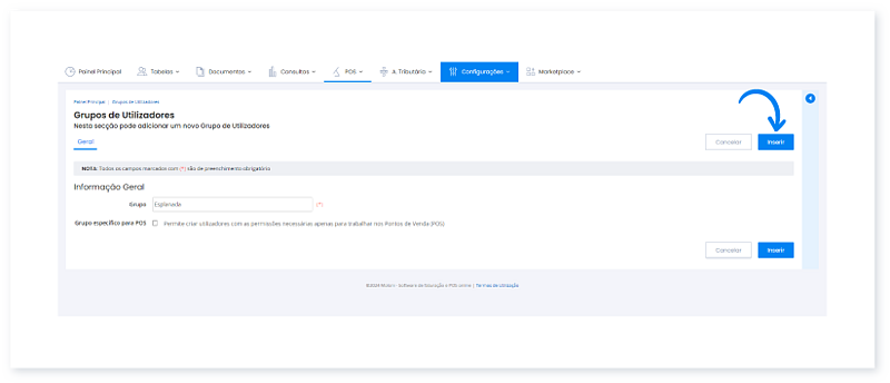 Configurar grupos e permissões de utilizadores 3