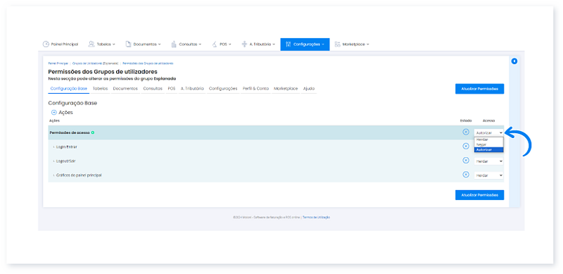 Configurar grupos e permissões de utilizadores 6