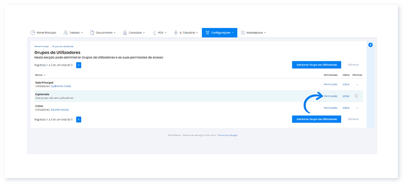 Configurar grupos e permissões de utilizadores 4