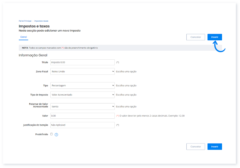 Configurar a isenção de impostos para empresas estrangeiras e sem morada fiscal em Portugal 10