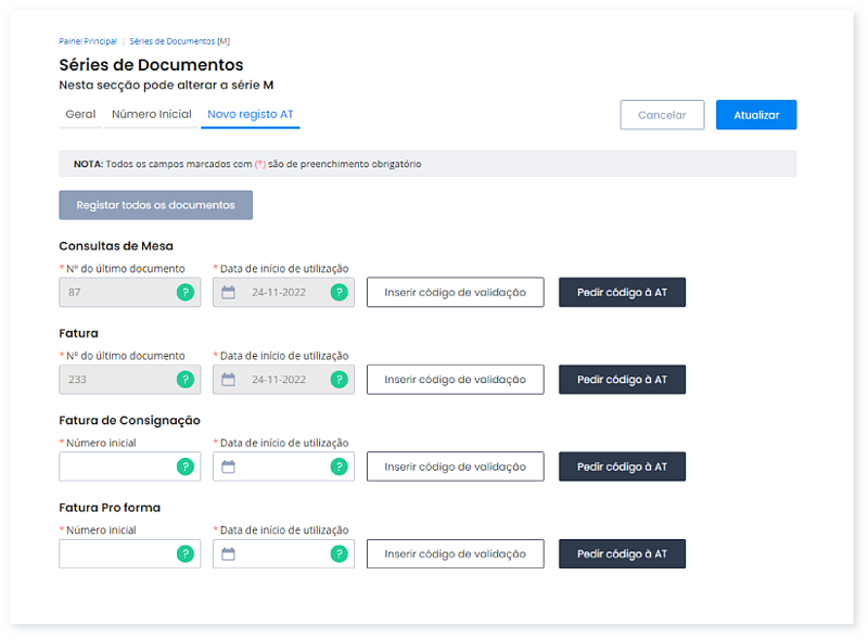 Como comunicar séries automaticamente no Moloni 14