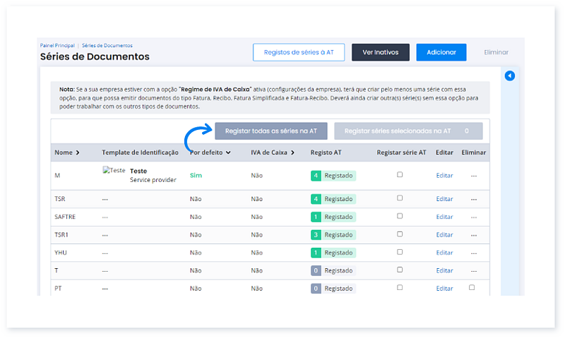 Como comunicar séries automaticamente no Moloni 8