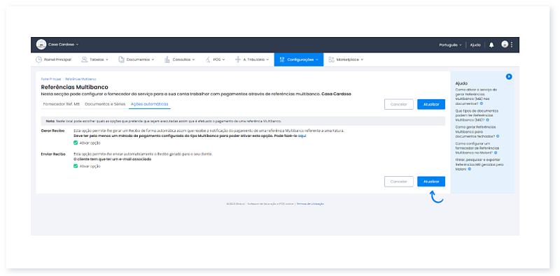 Como gerar e enviar um recibo a partir do pagamento de uma Referência Multibanco 5