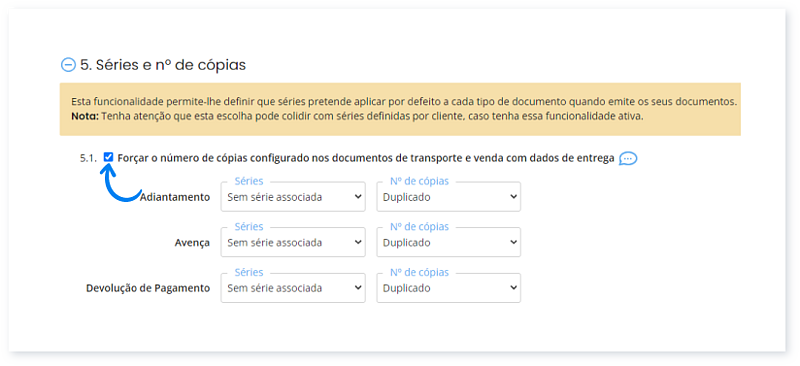Como alterar a impressão em triplicado de documentos com dados de transporte 4