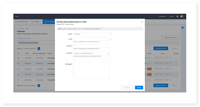 Criar, imprimir e enviar por e-mail um documento 10
