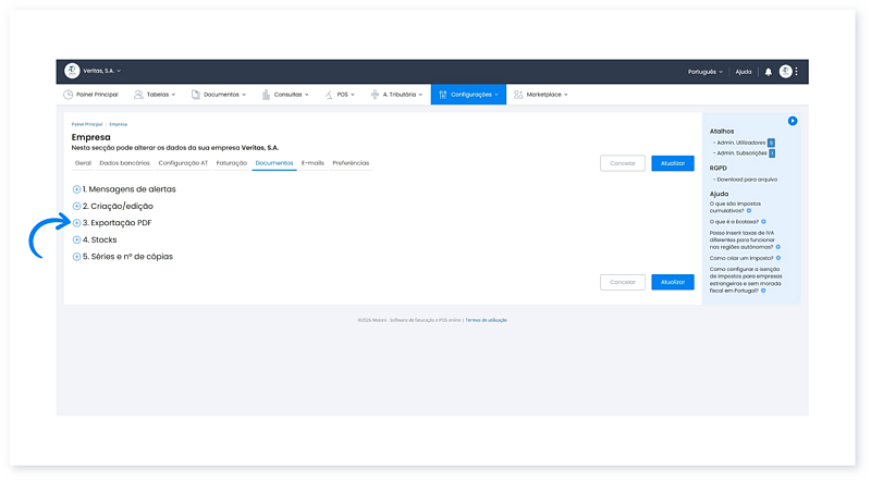 É possível separar a série do número do documento no PDF gerado e nas listagens? 3