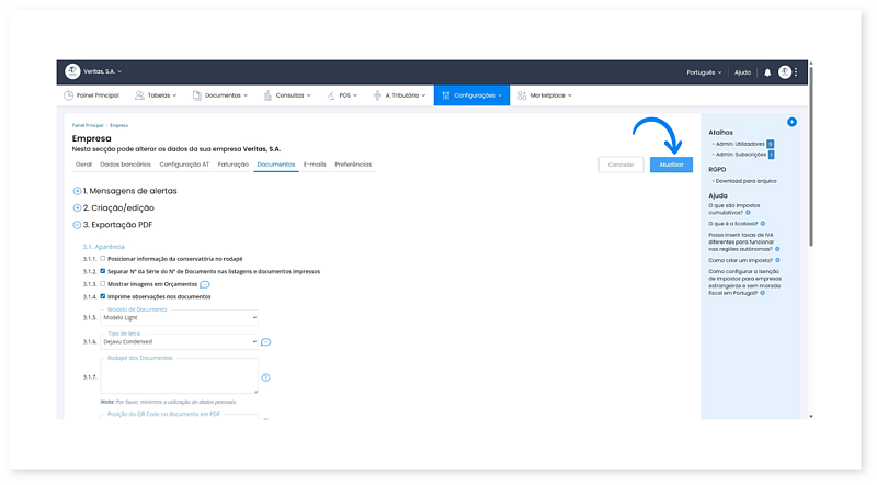 É possível separar a série do número do documento no PDF gerado e nas listagens? 5