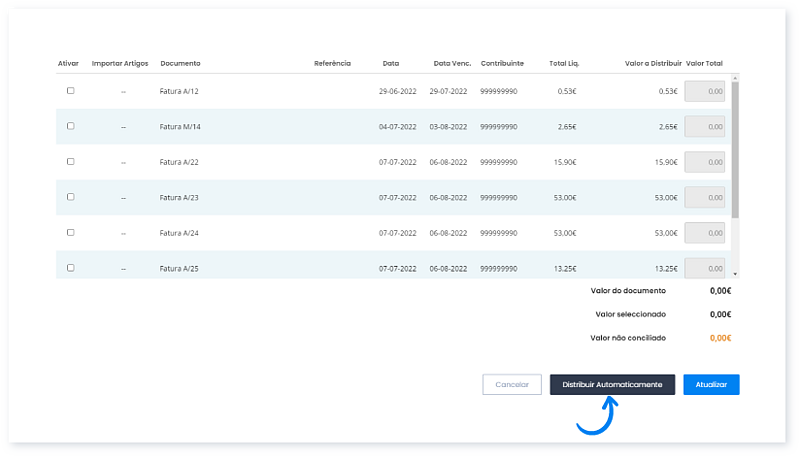 Um recibo pode liquidar várias faturas 3