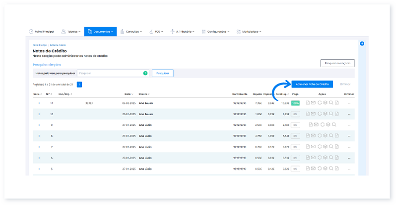 Como criar uma Nota de Crédito 2