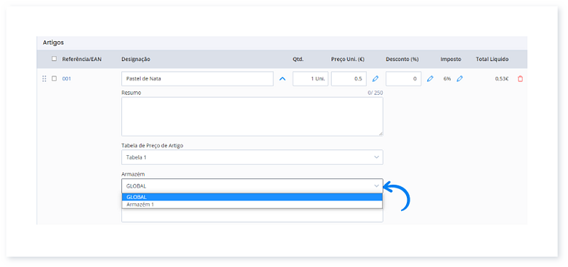 Como aplicar armazéns nos documentos 3