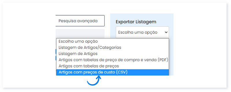 Exportar Listagem