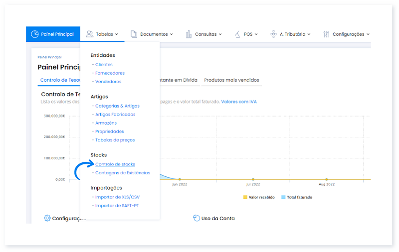 Como adicionar movimentos de Stock Manuais 1