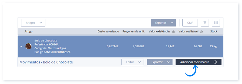 Como adicionar movimentos de Stock Manuais 3