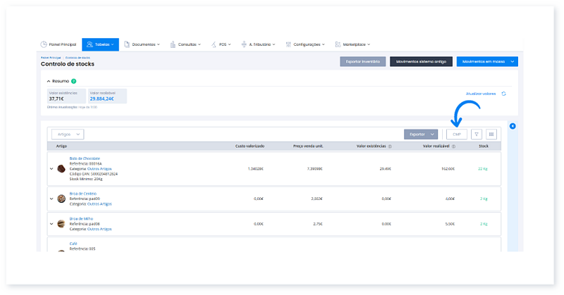 Controlar os stocks dos artigos 5