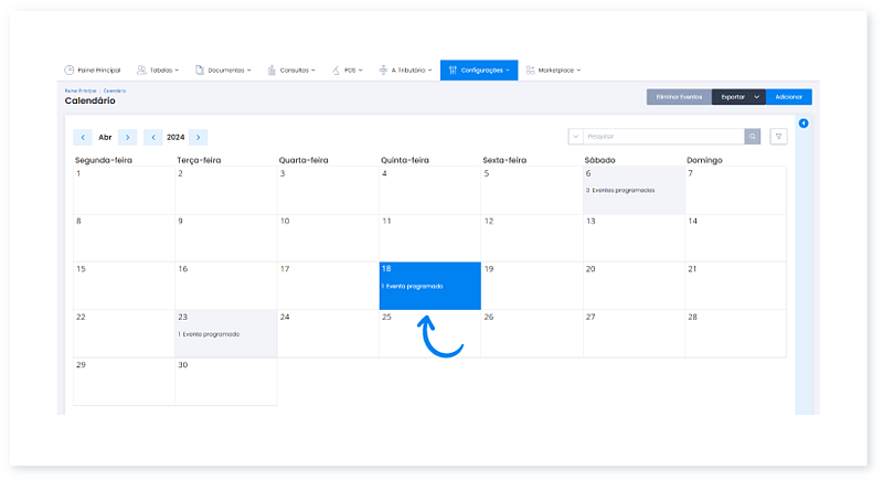Como editar ou eliminar um evento 2