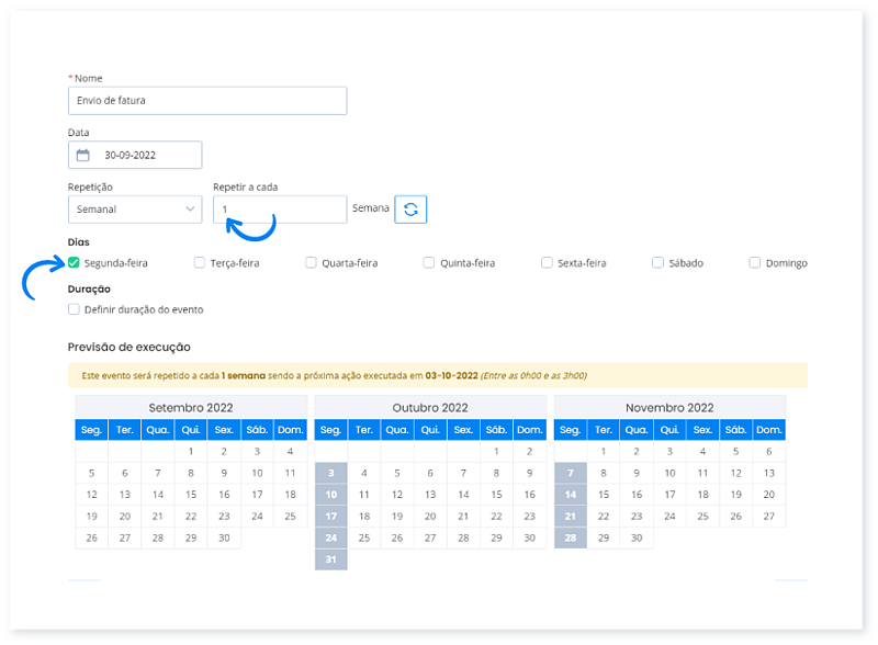 Como criar um evento 8