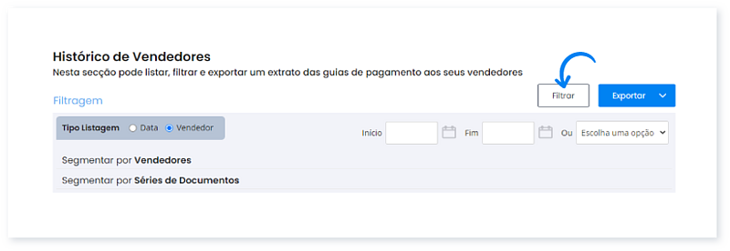 Consultar, filtrar e exportar guias de Pagamento 11