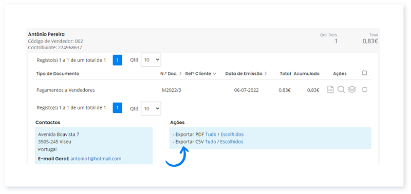 Consultar, filtrar e exportar guias de Pagamento 7