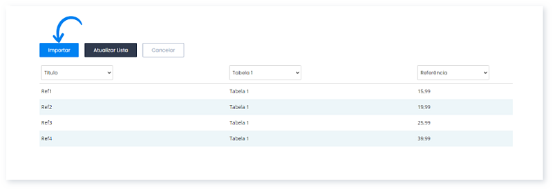 Atualizar uma tabela de preços a partir de um ficheiro XLS, XLSX ou CSV 8