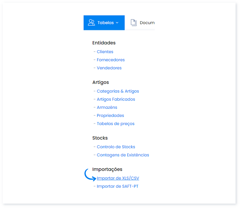 Importar categorias a partir de um ficheiro XLS, XLSX ou CSV 1