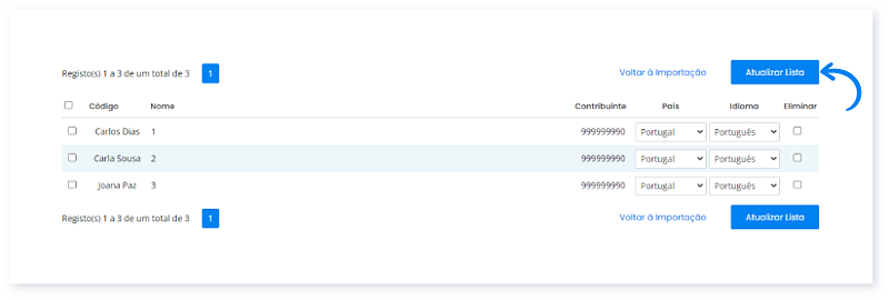 Importar clientes a partir de um ficheiro XLS, XLSX ou CSV 9