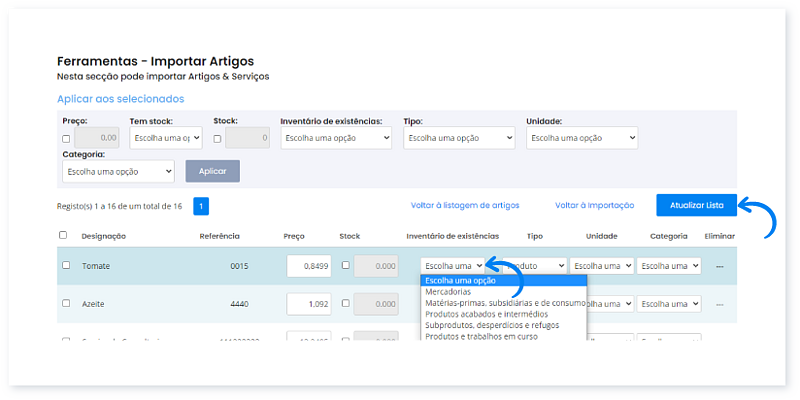 Importei dados a partir de um SAF-T(PT). Como posso organizá-los 2