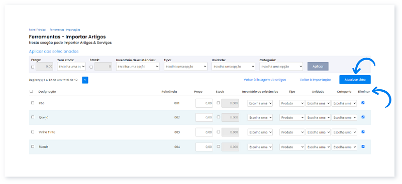 Importei dados a partir de um SAF-T(PT). Como posso organizá-los 7