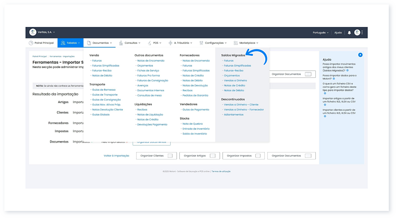 Como importar dados a partir de um ficheiro SAF-T(PT) para o Moloni? 6
