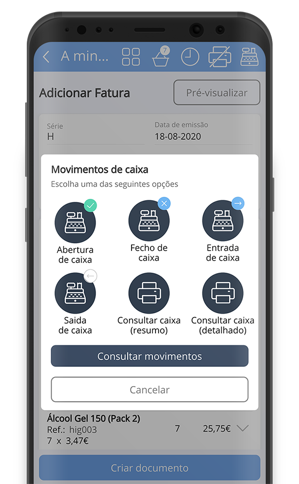 Controle os movimentos de caixa