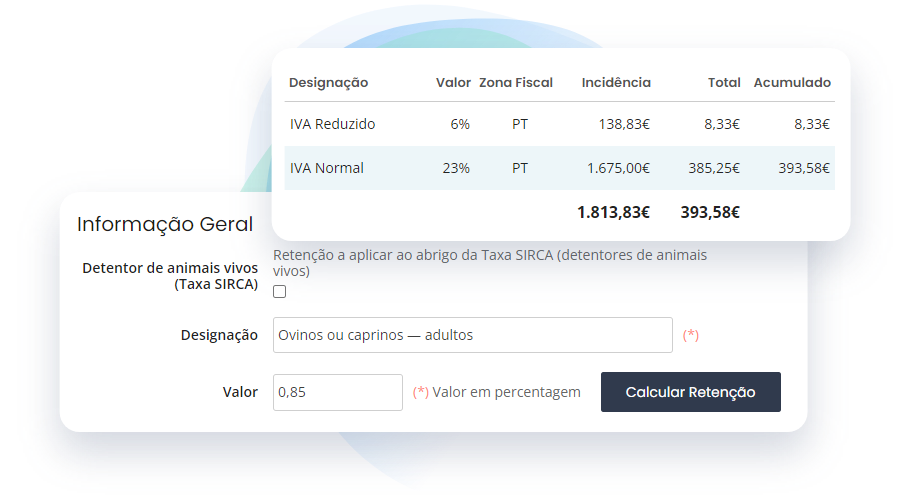 Mapas de IVA e Retenções